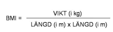 Formel för beräkning av BMI